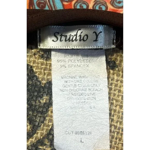 VTG Y2K Babydoll Top Sz L Paisley Print Tie Back Retro Hippie - Picture 4 of 7